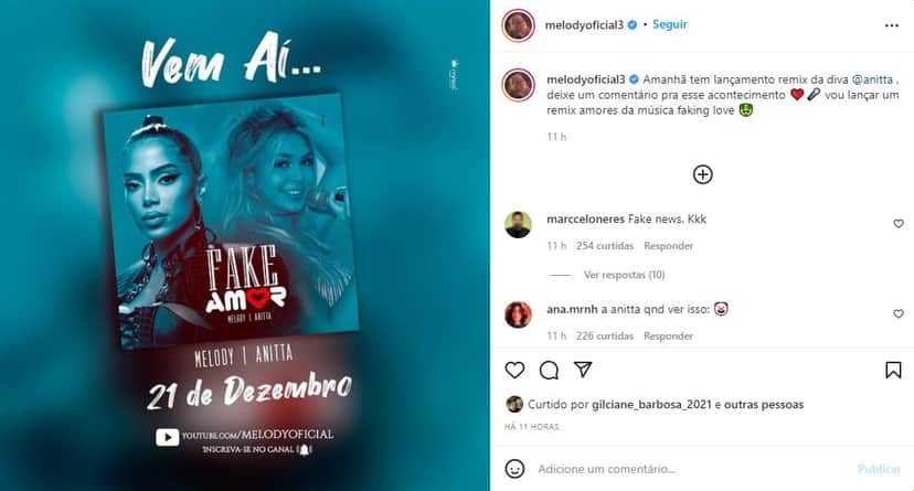 MC Melody anuncia parceria com Anitta - Foto: Reprodução MC Melody anuncia parceria com Anitta - Foto: Reprodução