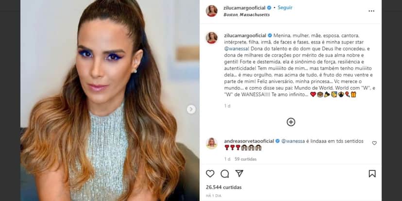 "Como disse seu pai", Zilu se une a Zezé por Wanessa e entrega verdade em textão: "Tem muito de mim" "Como disse seu pai", Zilu se une a Zezé por Wanessa e entrega verdade em textão: "Tem muito de mim"
