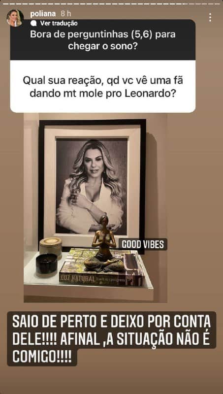 Poliana Rocha falou sobre o ciúmes que sente de Leonardo (Foto: Reprodução) Poliana Rocha falou sobre o ciúmes que sente de Leonardo (Foto: Reprodução)