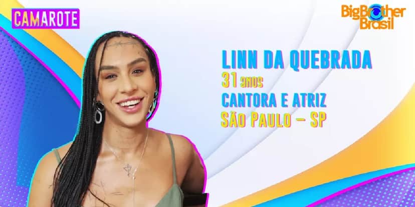 Linn da Quebrada faz parte do camarote do "BBB22" (Foto: Divulgação/TV Globo) Linn da Quebrada faz parte do camarote do "BBB22" (Foto: Divulgação/TV Globo)