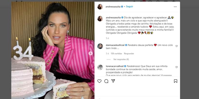Andressa Suita, após detonar real sobre gravidez e proibir filhos de ver Gusttavo Lima, some e gera preocupação Andressa Suita, após detonar real sobre gravidez e proibir filhos de ver Gusttavo Lima, some e gera preocupação