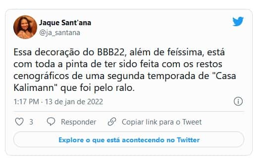 Decoração do BBB22 vira piada ( Foto: Reprodução / Internet) Decoração do BBB22 vira piada ( Foto: Reprodução / Internet)