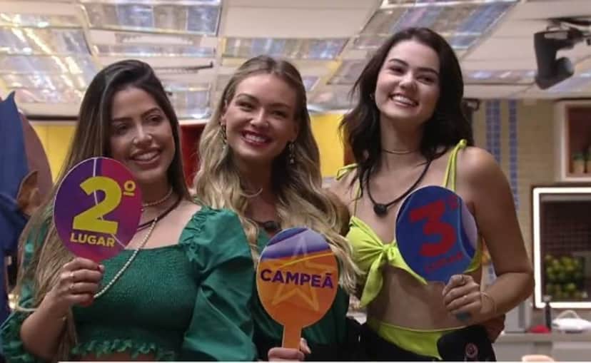 O pódio de Bárbara foi entre Laís e Eslovênia (Foto: Reprodução / Globoplay) O pódio de Bárbara foi entre Laís e Eslovênia (Foto: Reprodução / Globoplay)