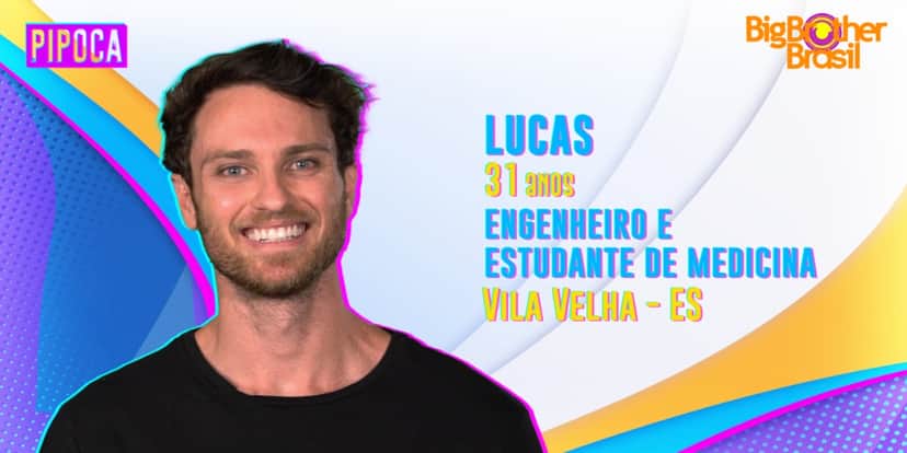 Lucas faz parte da pipoca do "BBB22" (Foto: Divulgação/TV Globo) Lucas faz parte da pipoca do "BBB22" (Foto: Divulgação/TV Globo)