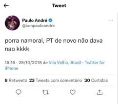 Mais uma mensagem deletada de suas redes (Foto: Reprodução / Internet) Mais uma mensagem deletada de suas redes (Foto: Reprodução / Internet)