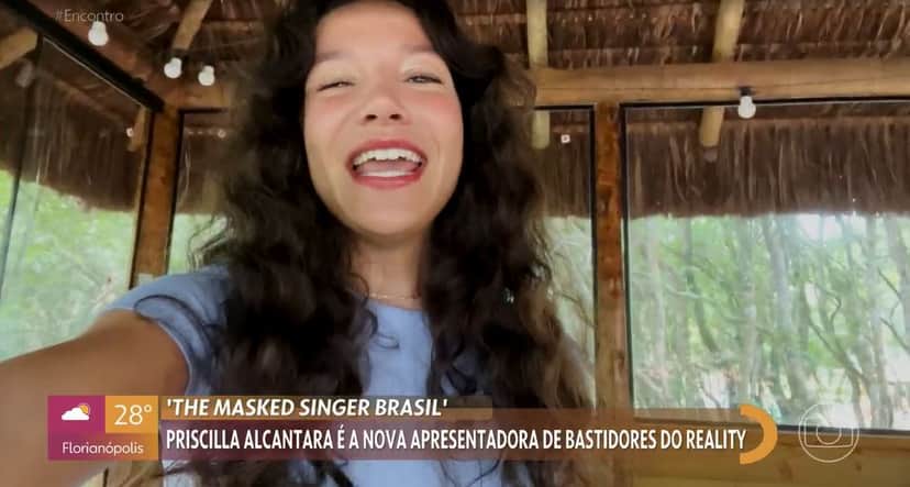 Priscilla Alcântara é a nova apresentadora de bastidores do "The Masked Singer Brasil" (Foto: Reprodução/TV Globo) Priscilla Alcântara é a nova apresentadora de bastidores do "The Masked Singer Brasil" (Foto: Reprodução/TV Globo)