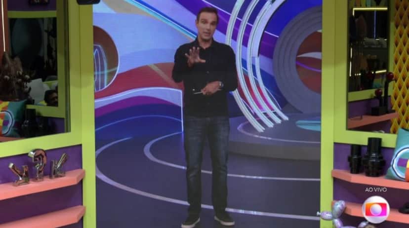 Tadeu Schmidt fez piada com Jade Picon (Foto: Reprodução / Globoplay) Tadeu Schmidt fez piada com Jade Picon (Foto: Reprodução / Globoplay)