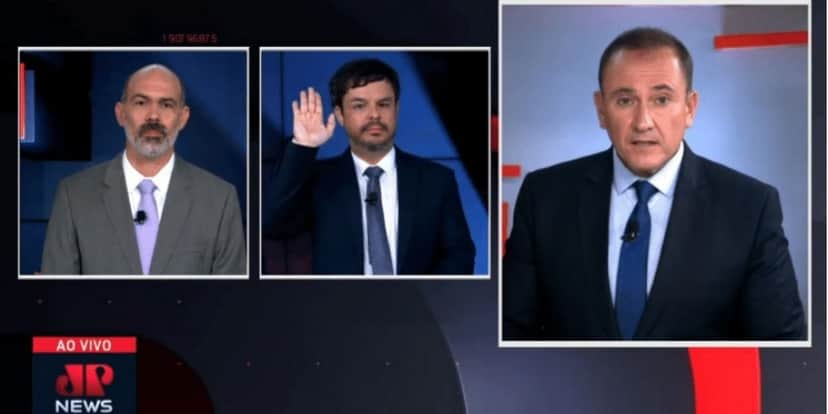 Adrilles Jorge em suposto gesto nazista (reprodução/ jovem pan news) Adrilles Jorge em suposto gesto nazista (reprodução/ jovem pan news)