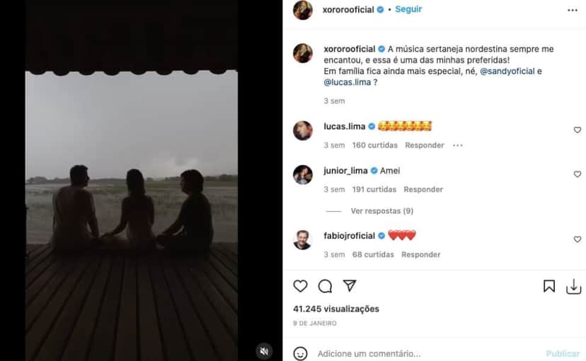 Xororó manda recado para Sandy e Lucas Lima Xororó manda recado para Sandy e Lucas Lima