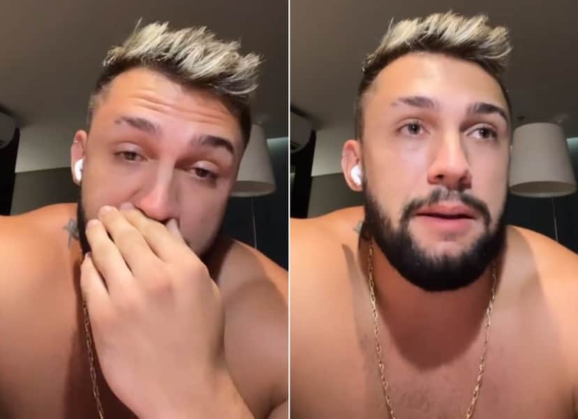 Ex-BBB, Arthur Picole chora ao falar sobre noticia de acusação de estupro (Foto: Reprodução/Instagram) Ex-BBB, Arthur Picole chora ao falar sobre noticia de acusação de estupro (Foto: Reprodução/Instagram)