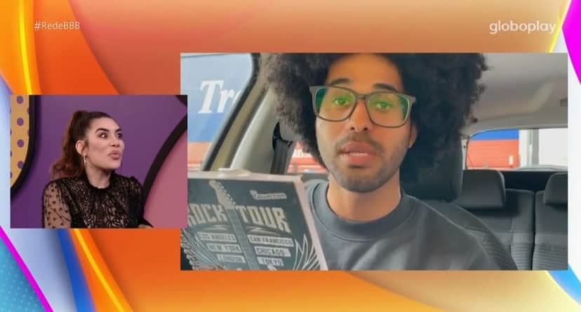 Luciano fala que vai deixar o e-mail para Naiara entrar em contato com ele (Reprodução/ Globoplay) Luciano fala que vai deixar o e-mail para Naiara entrar em contato com ele (Reprodução/ Globoplay)