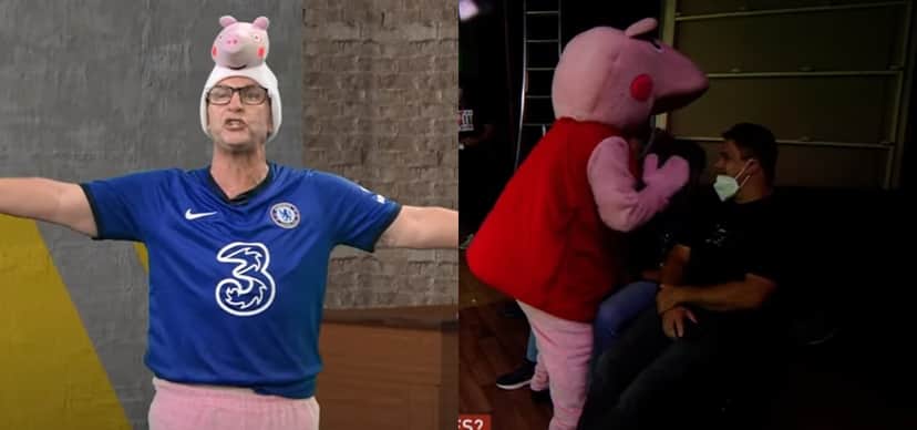 Neto surgiu fantasiado de Peppa Pig na Band- Foto: Montagem-TV Foco Neto surgiu fantasiado de Peppa Pig na Band- Foto: Montagem-TV Foco