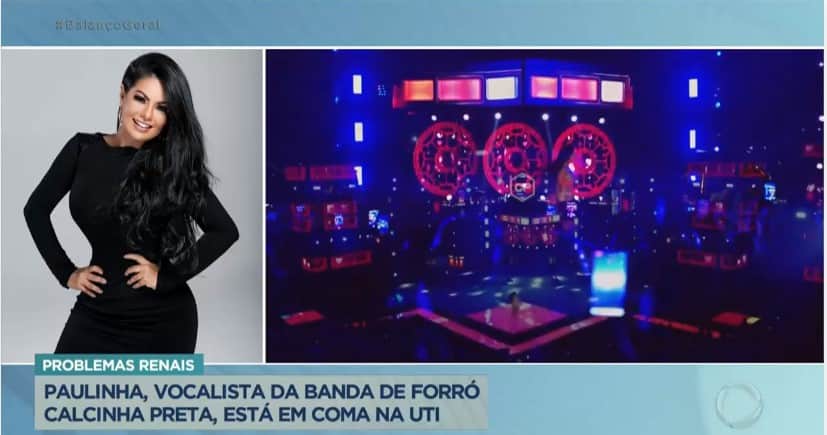 Paulinha Abelha, do Calcinha Preta está em coma- Foto: Reprodução- Record Paulinha Abelha, do Calcinha Preta está em coma- Foto: Reprodução- Record