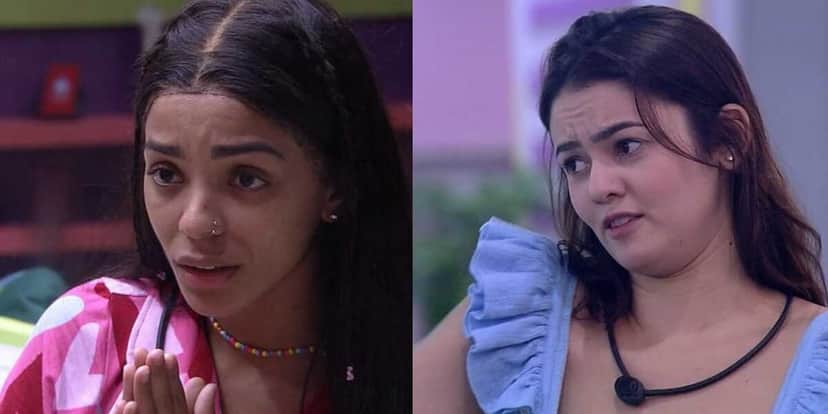 BBB22: Tadeu Schmidt confunde Eslovênia e Brunna Gonçalves (Foto: Reprodução/Montagem) BBB22: Tadeu Schmidt confunde Eslovênia e Brunna Gonçalves (Foto: Reprodução/Montagem)