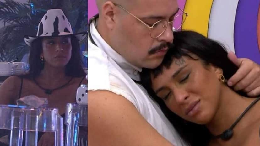 BBB22: Após erro de Lucas, Linn da Quebrada chora (Foto: Reprodução/Montagem) BBB22: Após erro de Lucas, Linn da Quebrada chora (Foto: Reprodução/Montagem)