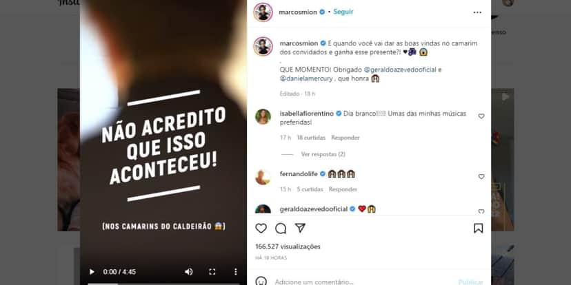 Marcos Mion tem flagra em camarim do Caldeirão e expõe situação em bastidores: "Não acredito que isso aconteceu" Marcos Mion tem flagra em camarim do Caldeirão e expõe situação em bastidores: "Não acredito que isso aconteceu"