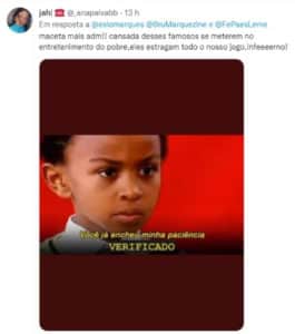 Internauta detonou Marquezine e apoiou equipe de Eslô (Foto: Reprodução / Twitter) Internauta detonou Marquezine e apoiou equipe de Eslô (Foto: Reprodução / Twitter)
