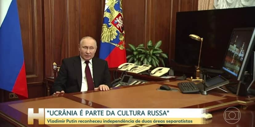 O "Jornal Hoje" deu detalhes das decisões de Vladimir Putin (Foto: Reprodução/TV Globo) O "Jornal Hoje" deu detalhes das decisões de Vladimir Putin (Foto: Reprodução/TV Globo)