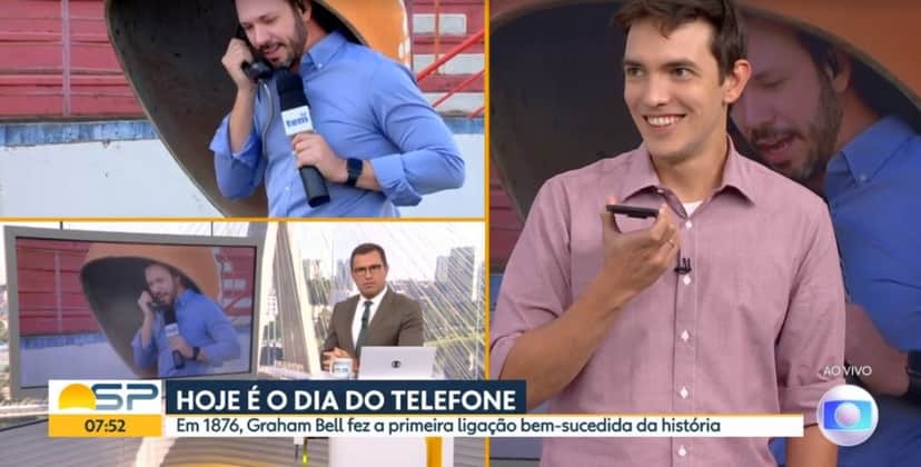 André Modesto, Alessandro Jodar e Rodrigo Bocardi se comunicaram através do celular no Bom Dia São Paulo André Modesto, Alessandro Jodar e Rodrigo Bocardi se comunicaram através do celular no Bom Dia São Paulo