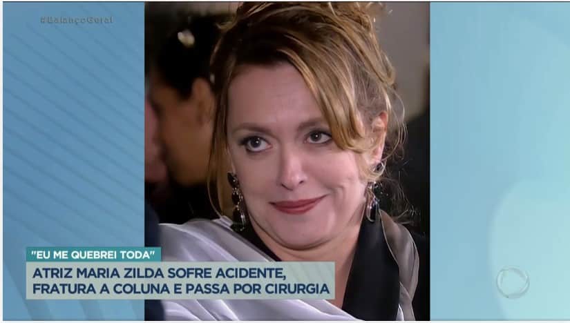 Notícia sobre o acidente de Maria Zilda foi divulgada na Record Notícia sobre o acidente de Maria Zilda foi divulgada na Record