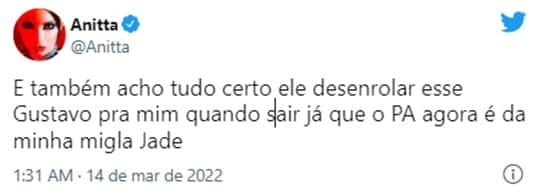 Anitta acredita que Pedro Scooby pode desenrolar affair com Gustavo Marsengo Anitta acredita que Pedro Scooby pode desenrolar affair com Gustavo Marsengo