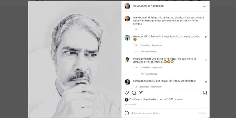 William Bonner fez publicação misteriosa nas redes sociais (Foto: Reprodução/Instagram) William Bonner fez publicação misteriosa nas redes sociais (Foto: Reprodução/Instagram)