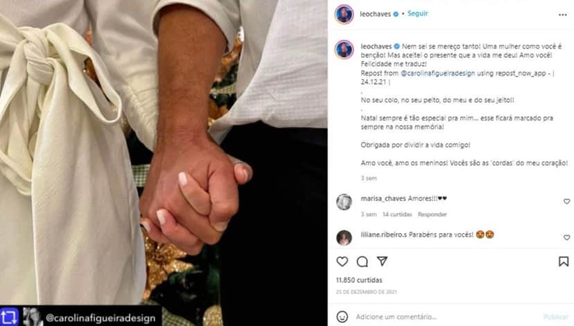Léo Chaves se declarou à Carolina Figueira Léo Chaves se declarou à Carolina Figueira