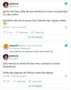 Maria comentou em sua rede social sobre possível volta ao BBB22 (Foto: Reprodução / Twitter) Maria comentou em sua rede social sobre possível volta ao BBB22 (Foto: Reprodução / Twitter)