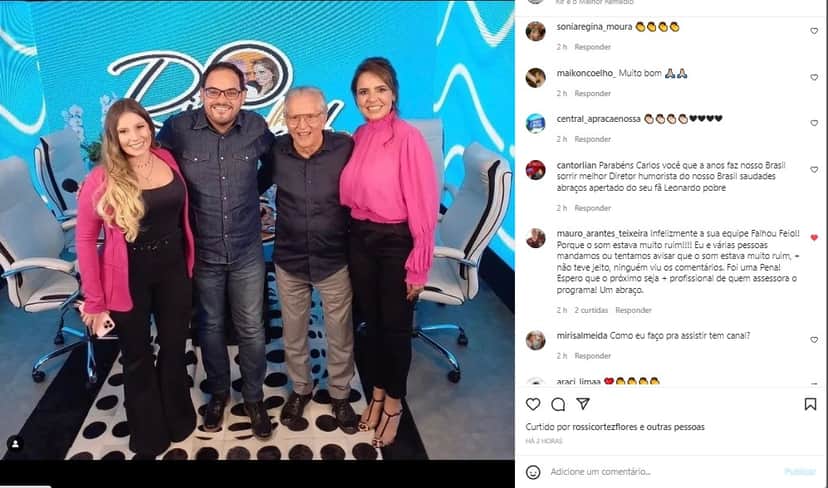 Carlos Alberto de Nóbrega falou sobre seu novo programa nas redes sociais Carlos Alberto de Nóbrega falou sobre seu novo programa nas redes sociais