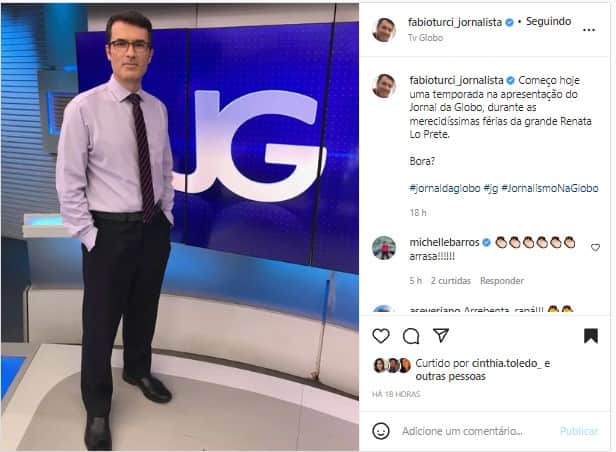 Fábio Turci assumiu o JG durante as férias de Renata Lo Prete Fábio Turci assumiu o JG durante as férias de Renata Lo Prete