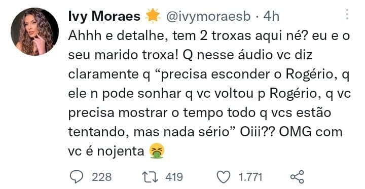 Ex-BBB foi exposta na rede e teve traição divulgada (Foto: Twitter) Ex-BBB foi exposta na rede e teve traição divulgada (Foto: Twitter)
