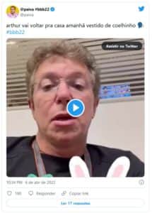 oninho confirma como Arthur voltará ao BBB22 (Foto: Reprodução / Twitter) oninho confirma como Arthur voltará ao BBB22 (Foto: Reprodução / Twitter)