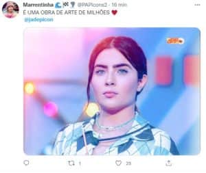 Mesmo eliminada há um mês, web não esquece de Jade Picon no BBB22 (Foto: Reprodução / Twitter) Mesmo eliminada há um mês, web não esquece de Jade Picon no BBB22 (Foto: Reprodução / Twitter)