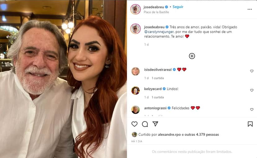 José de Abreu se declara a grande amor - Foto: Reprodução José de Abreu se declara a grande amor - Foto: Reprodução