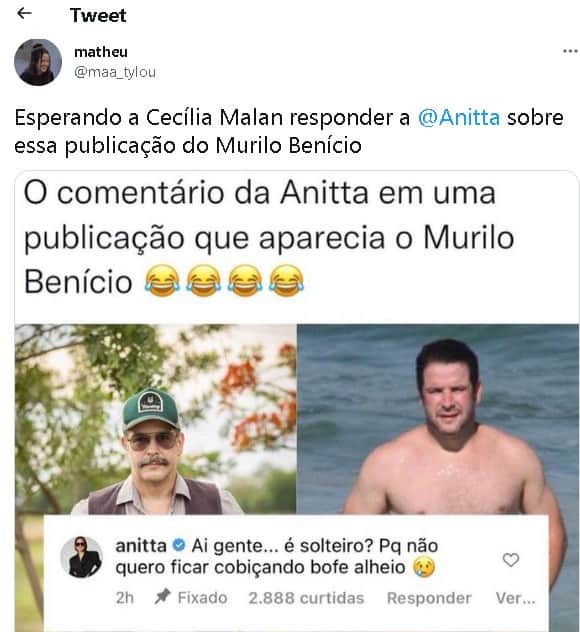 Murilo Benício chamou atenção de Anitta nas redes sociais (Foto: Reprodução) Murilo Benício chamou atenção de Anitta nas redes sociais (Foto: Reprodução)
