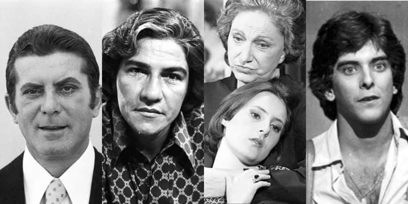 Carlos Zara, Cláudio Cavalcanti, Lélia Abramo e Jorge Fernando em "Pai Herói" (Foto: Reprodução/TV Globo) Carlos Zara, Cláudio Cavalcanti, Lélia Abramo e Jorge Fernando em "Pai Herói" (Foto: Reprodução/TV Globo)