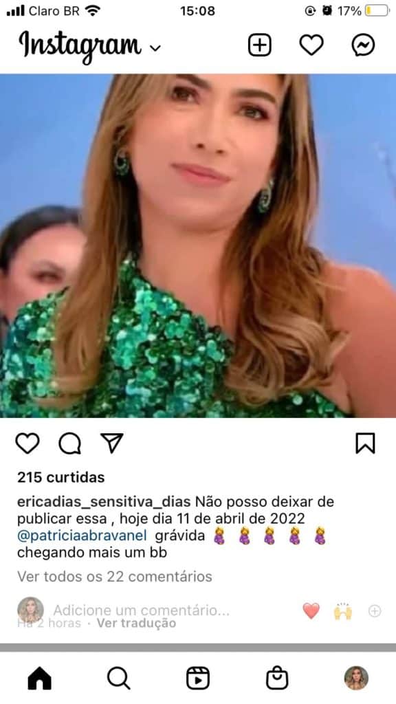 Sensitiva garante que Patrícia Abravanel está grávida - Reprodução Sensitiva garante que Patrícia Abravanel está grávida - Reprodução
