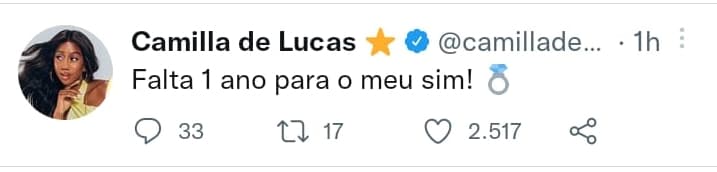 Tweet de Camilla de Lucas (Foto: Twitter) Tweet de Camilla de Lucas (Foto: Twitter)