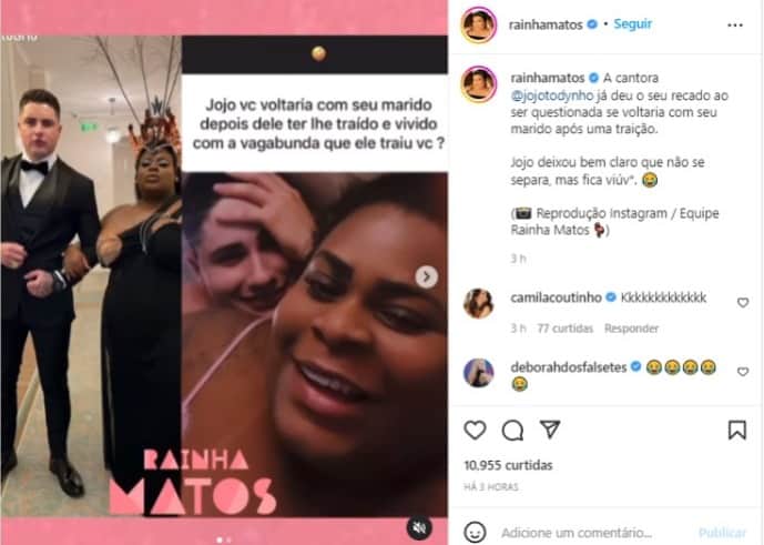 Jojo Todynho responde seguidor no Instagram (Foto: Reprodução) Jojo Todynho responde seguidor no Instagram (Foto: Reprodução)