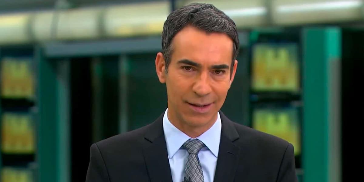 O jornalista César Tralli no JH (Foto: Reprodução) O jornalista César Tralli no JH (Foto: Reprodução)