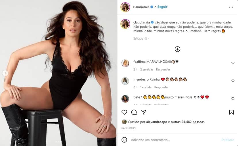 Claudia Raia esbanja corpão em fotos sensuais - Foto: Reprodução Claudia Raia esbanja corpão em fotos sensuais - Foto: Reprodução