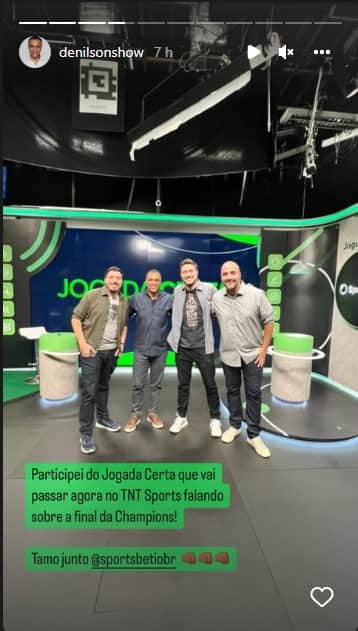Denílson na TNT Sports - Foto: Reprodução Denílson na TNT Sports - Foto: Reprodução