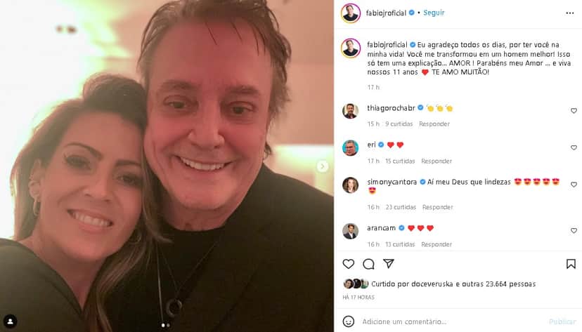 Fábio Jr. voltou a surpreender ao aparecer com sua esposa (Foto: Reprodução) Fábio Jr. voltou a surpreender ao aparecer com sua esposa (Foto: Reprodução)