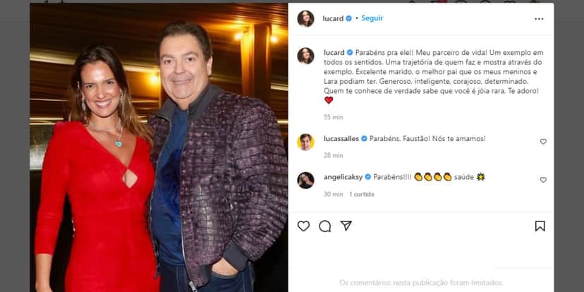 Esposa de Faustão expõe lado oculto do marido e confirma tudo em textão: "Quem te conhece de verdade sabe" Esposa de Faustão expõe lado oculto do marido e confirma tudo em textão: "Quem te conhece de verdade sabe"