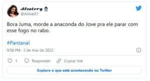 Jove (Jesuita Barbosa) ao ficar nu diante de Juma (Alanis Guillen) em 'Pantanal' deixou a web em polvorosa (Foto: Reprodução / Twitter) Jove (Jesuita Barbosa) ao ficar nu diante de Juma (Alanis Guillen) em 'Pantanal' deixou a web em polvorosa (Foto: Reprodução / Twitter)