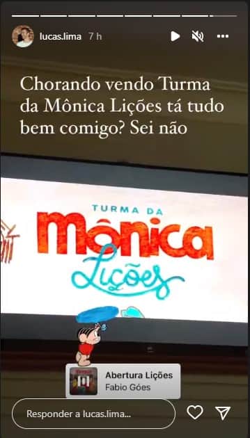 Stories de Lucas Lima - Foto: Reprodução Stories de Lucas Lima - Foto: Reprodução