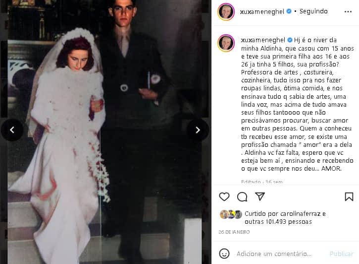 Xuxa Meneghel falou sobre saudades da mãe, Dona Alda (Foto: Reprodução/ Instagram) Xuxa Meneghel falou sobre saudades da mãe, Dona Alda (Foto: Reprodução/ Instagram)