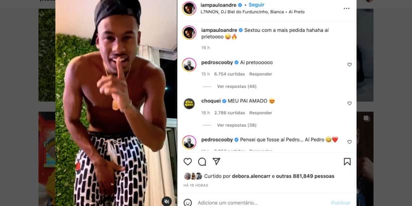 Paulo André deixa parte íntima dura à mostra Paulo André deixa parte íntima dura à mostra