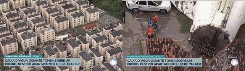 Record exibiu imagens da queda de uma caixa dagua no Rio de Janeiro Record exibiu imagens da queda de uma caixa dagua no Rio de Janeiro