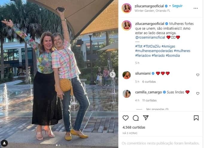 Post de Zilu com Rose Miriam nas redes sociais (Foto: Reprodução/Instagram) Post de Zilu com Rose Miriam nas redes sociais (Foto: Reprodução/Instagram)